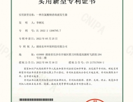 广东次氯酸钠发生器专利证书